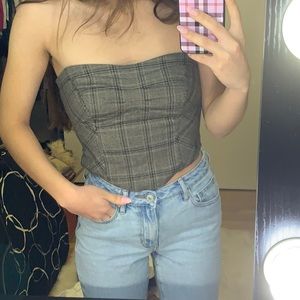 plaid tube top